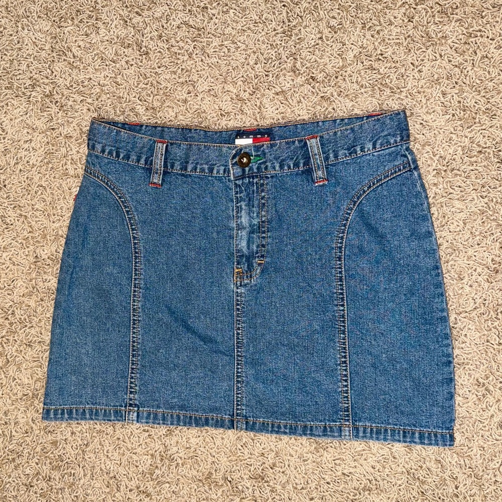 VINTAGE Tommy Jean Classic Blue Denim Mini Skirt